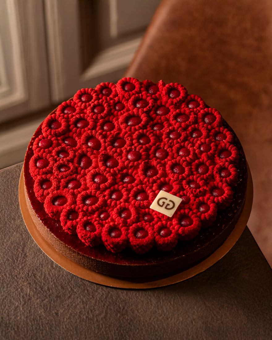 Torta artigianale al cioccolato e lamponi della Pasticceria Graziati a Padova